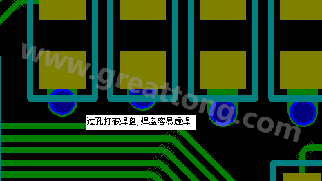 PCB設(shè)計(jì)案例分析：過孔破焊盤，造成SMT虛焊