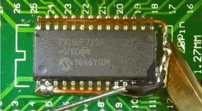  更大的SOP芯片，則使用更長的導(dǎo)熱銅絲